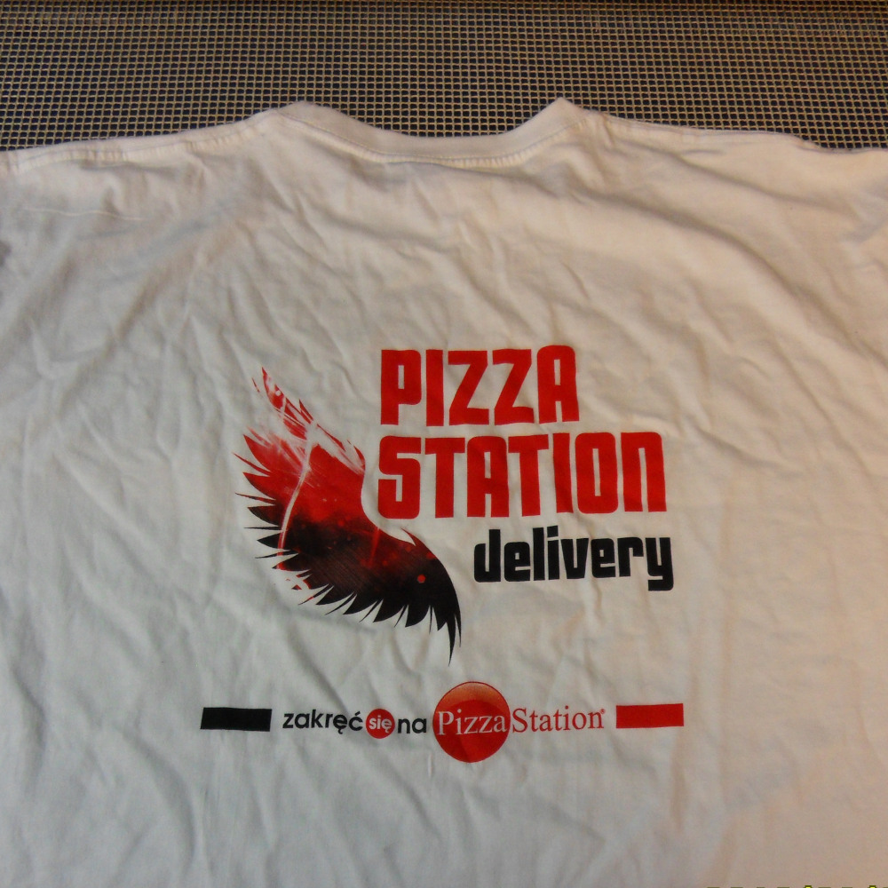 Zabawny nadruk z motywem pizzy na koszulce dla gastronomii