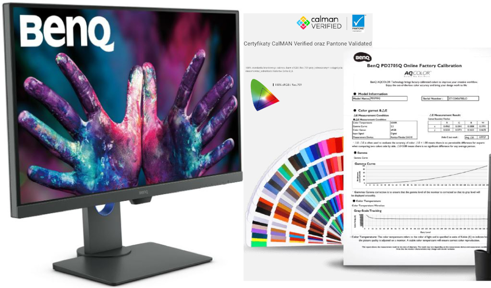 Monitor najwyższej jakości przeznaczony do wyświetlania żywych i dokładnych kolorów w przypadku braku określenia z wzorkina Pantone.